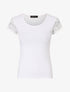 Top uni à dos ajouré en dentelle - Blanc - 1