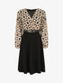 Robe bi-matière imprimé graphique - Noir - 5