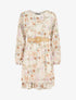Robe imprimé fleuri à taille élastiquée - Beige - 5