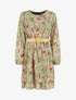Robe imprimé fleuri à taille élastiquée - Kaki - 1