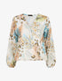 Blouse en voile imprimé tropical - Crème - 5