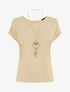 Top uni boutonné dos - Beige - 1