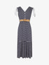 Robe imprimé rayures à taille élastiquée - Marine - 4