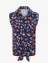 Chemise fleurie sans manches - Marine - 1