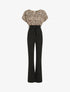 Combinaison droite manches courtes imprimé léopard - Beige - 5