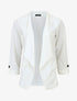 Veste droite unie col cascade - Blanc - 5