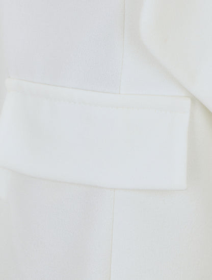 Veste droite unie col cascade - Blanc - 3