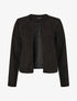 Veste droite unie en suédine - Noir - 5