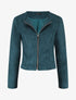 Veste zippée en suédine - Bleu canard - 1