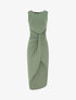 Robe drapée longue unie sans manches - Kaki - 5