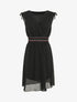 Robe mi-longue sans manches taille élastiquée stylisée - Noir - 1