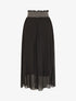 Jupe longue à taille élastiquée stylisée - Noir - 4