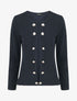 Veste droite boutonnée unie - Marine - 5