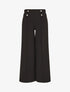 Pantalon fluide uni à boutons décoratifs - Noir - 1