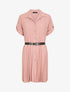 Robe chemise effet plissé à manches 3/4 - Vieux rose - 1