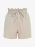 Mini short à taille élastiquée - Beige - 1