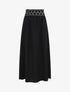 Jupe longue à taille élastiquée - Noir - 4