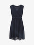 Robe fluide sans manches évasée - Marine - 5