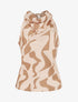 Top satiné sans manches imprimé graphique - Beige - 1