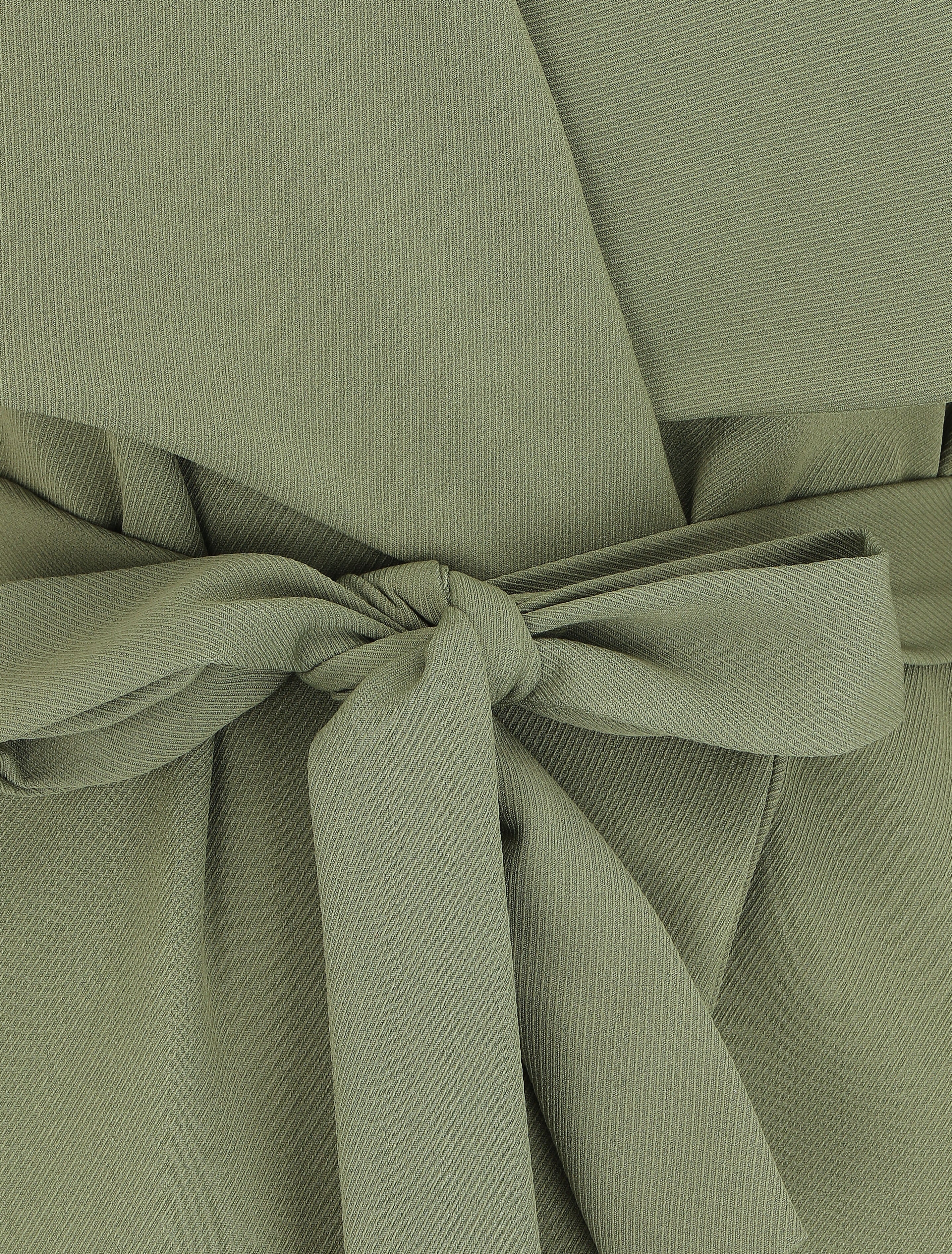 Veste mi-longue col cascade - Kaki - 3