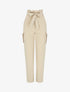 Pantalon cargo taille haute - Beige - 1