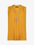 Top sans manches en voile avec bijou - Jaune moutarde - 1