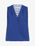 Top sans manches col cache-coeur dos en crochet - Bleu - 5