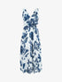 Robe imprimé fleurs et dos en V - Marine - 5