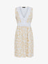 Robe mi-longue sans manches motif feuilles - Beige - 5
