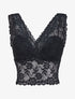 Crop top transparent en dentelle - Noir - 4
