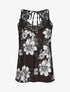 Caraco dentelle imprimé floral - Noir - 1