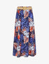 Jupe longue taille haute imprimé tropical - Marine - 1