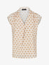Top fluide sans manches imprimé petites fleurs - Beige - 1