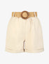 Short à revers uni - Beige - 4