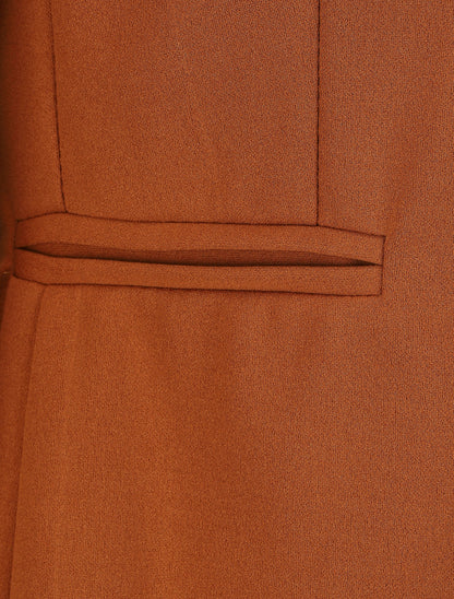 Veste droite à revers graphique - Camel - 3
