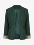 Veste droite à revers graphique - Vert foncé - 5
