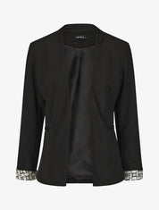 Veste droite à revers graphique - Noir - 1