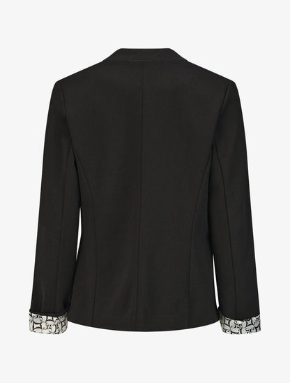 Veste droite à revers graphique - Noir - 2
