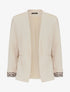 Blazer manches à revers imprimé - Beige - 1