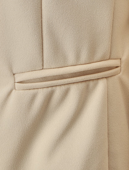 Blazer manches à revers imprimé - Beige - 3