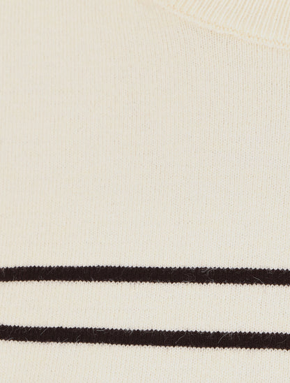 Pull marinière manches longues - Beige - 3
