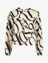 Top col montant imprimé graphique - Beige - 1