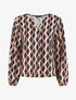 Blouse droite imprimé géométrique - Rose saumon - 5