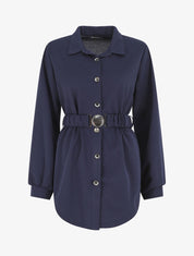 Chemise ample ceinturée - Marine - 1