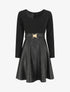 Robe patineuse simili manches longues - Noir - 4