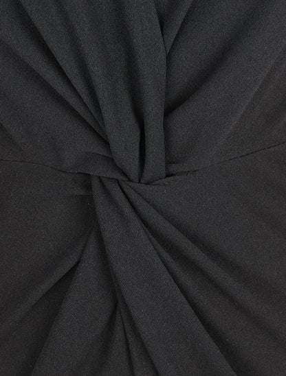 Robe ajustée sans manches à noeud - Noir - 3