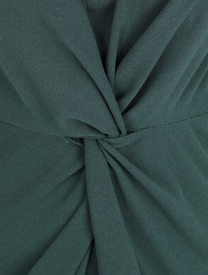 Robe ajustée sans manches à noeud - Vert foncé - 3