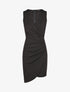 Robe courte drapée sans manches - Noir - 6