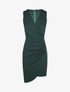 Robe courte drapée sans manches - Vert sapin - 1