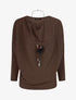 Pull droit col bénitier - Marron - 4